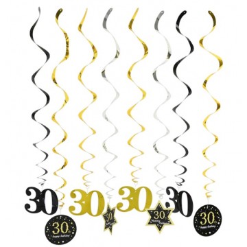 30th Swirl Ceiling - Happy Birthday