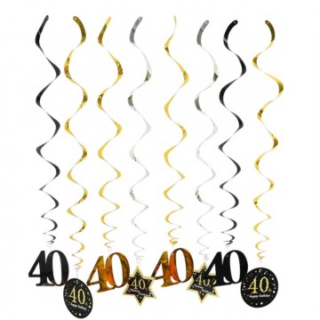 40th Swirl Ceiling - Happy Birthday