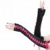 GLOVES FINGERLESS GOTHIC LACE LONG - Pink