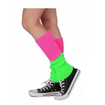 Leg Warmers - Green/Pink
