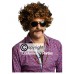 Afro Wig - Two Tone Brown With Black And Moustache